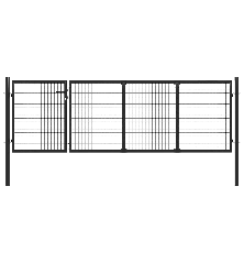 Sodo vartai, antracito spalvos, 350x75cm, plienas