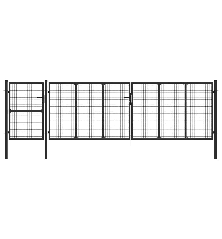 Sodo vartai, antracito spalvos, 500x125cm, plienas