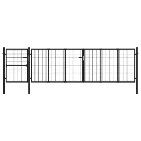 Sodo vartai, antracito spalvos, 500x125cm, plienas