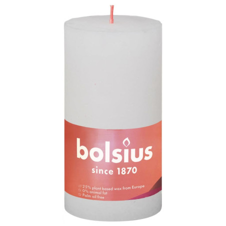 Bolsius Žvakės Shine, 4vnt., debesų baltos, 130x68mm, cilindro formos