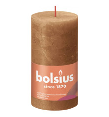 Bolsius Žvakės Shine, 4vnt., rudos, 130x68mm, cilindro formos