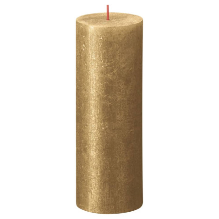 Bolsius Žvakės Shimmer, 4vnt., auksinės, 190x68mm, cilindro formos