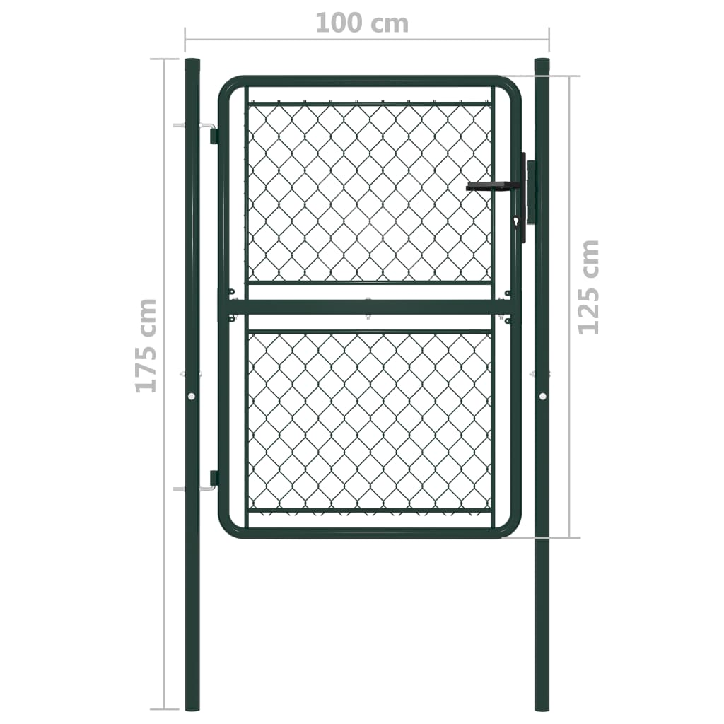 Sodo vartai, žalios spalvos, 100x125cm, plienas