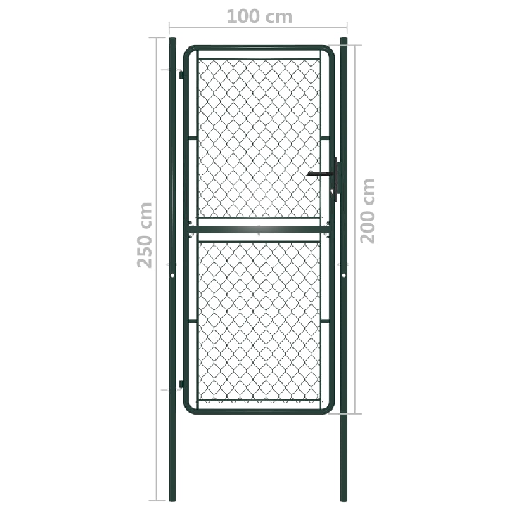 Sodo vartai, žalios spalvos, 100x200cm, plienas