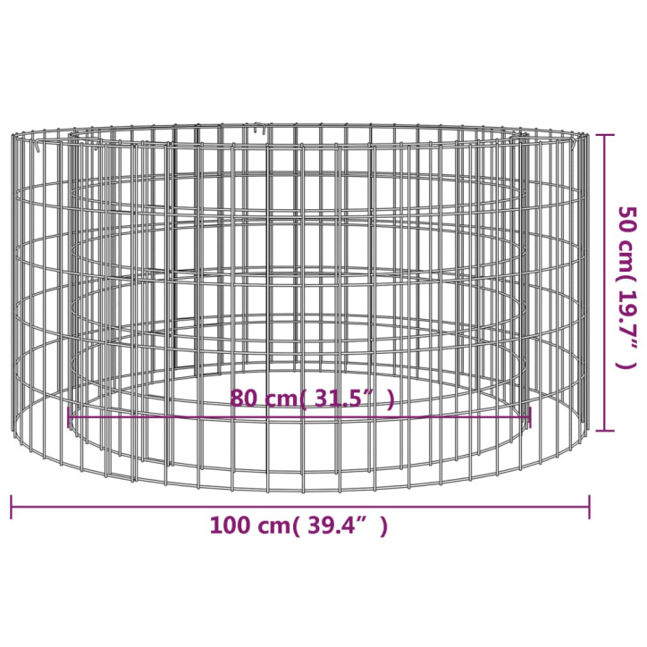 Gabiono laužavietė, 100cm skersmens, galvanizuota geležis