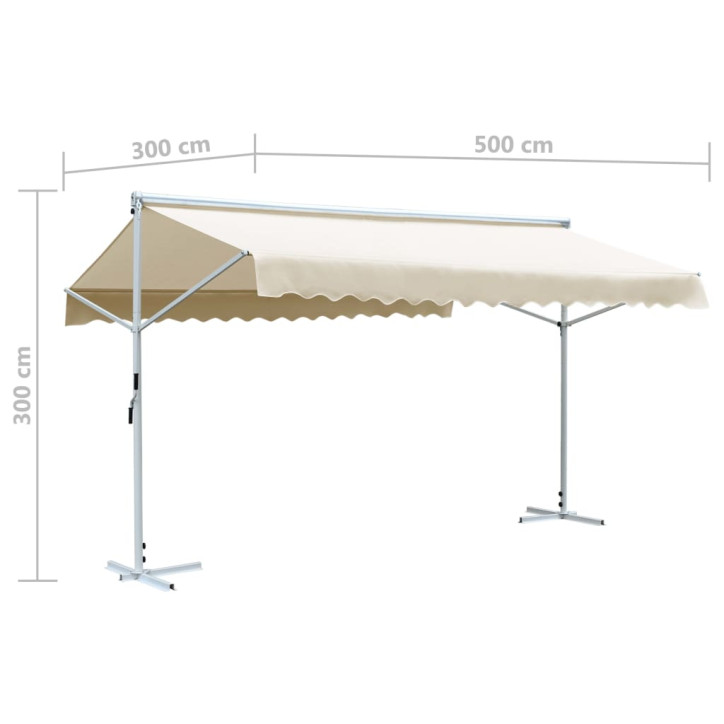 Laisvai pastatoma stoginė, kreminės spalvos, 500x300cm