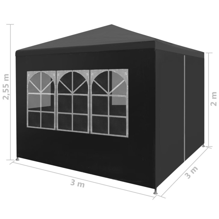 Proginė palapinė, 3x3m, antracito spalvos