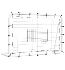 Futbolo vartai su tinklu, balti/juodi, 184x61x123cm, plienas/PE