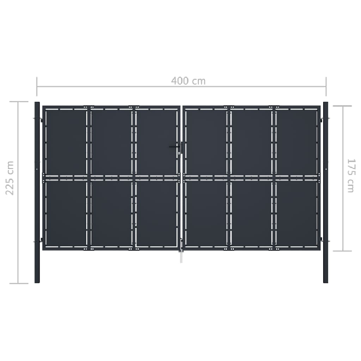 Sodo vartai, antracito spalvos, 400x175cm, plienas