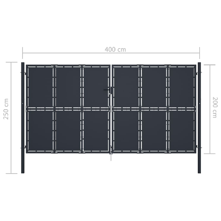 Sodo vartai, antracito spalvos, 400x200cm, plienas