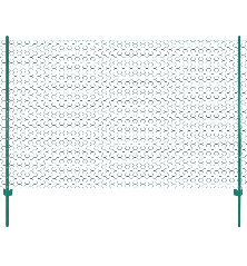 Tinklinė tvora iš vielos su stulpais, žalios sp., 25x1,5 m