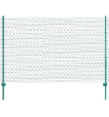 Tinklinė tvora iš vielos su stulpais, žalios sp., 25x2 m