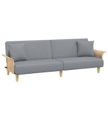 Sofa-lova su porankiais, šviesiai pilkos spalvos, audinys