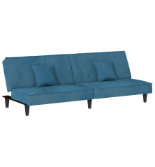 Sofa-lova, mėlynos spalvos, aksomas