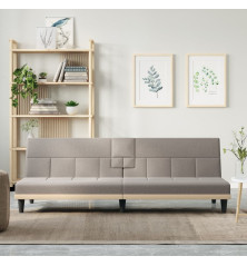 Sofa-lova su puodelių laikikliais, taupe spalvos, audinys