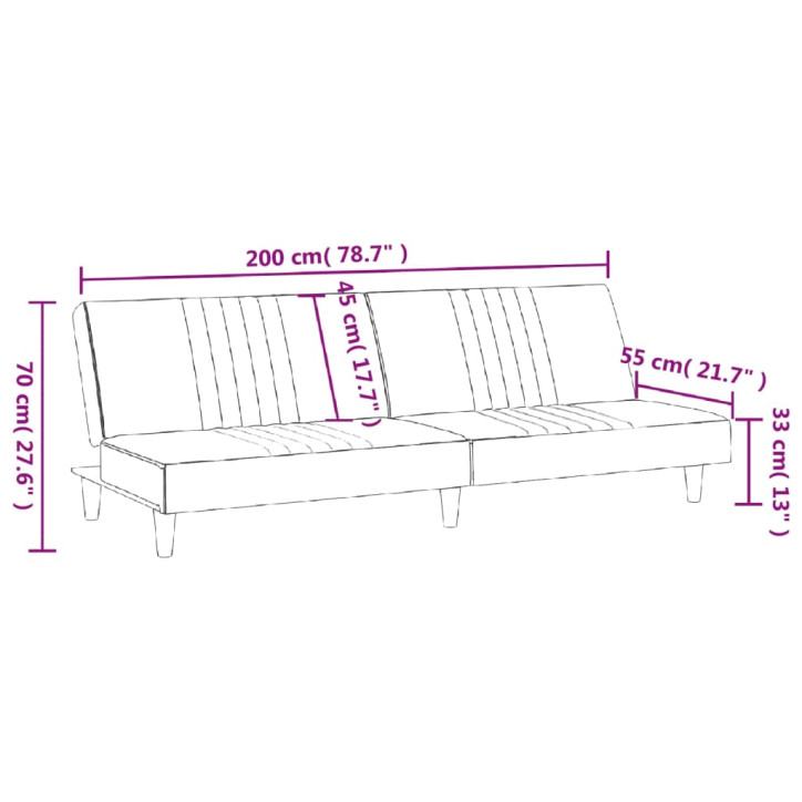 Sofa-lova, juodos spalvos, audinys