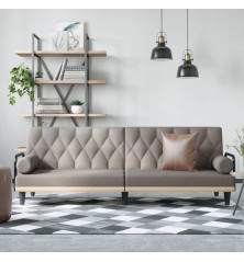 Sofa-lova su porankiais, taupe spalvos, audinys