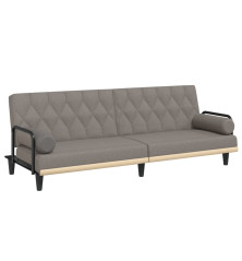 Sofa-lova su porankiais, taupe spalvos, audinys