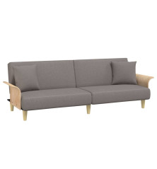 Sofa-lova su porankiais, taupe spalvos, audinys