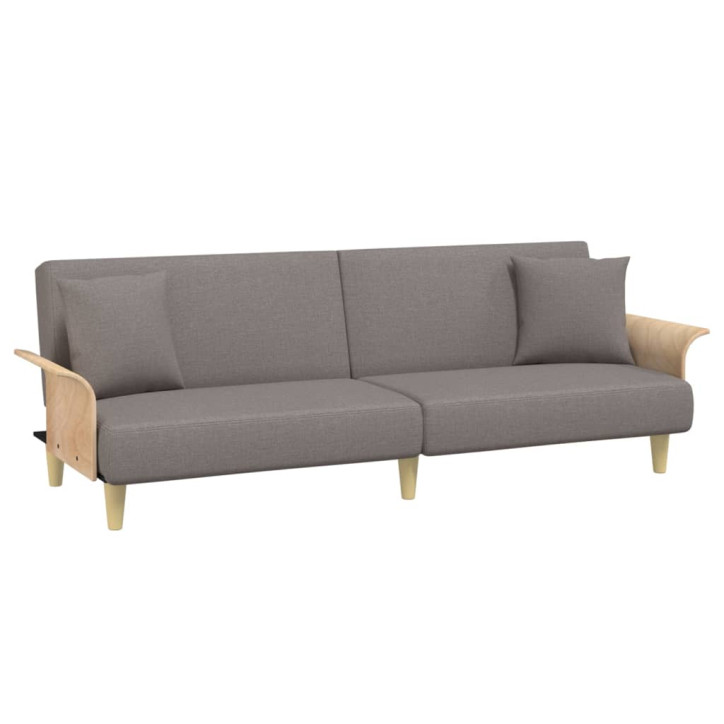 Sofa-lova su porankiais, taupe spalvos, audinys