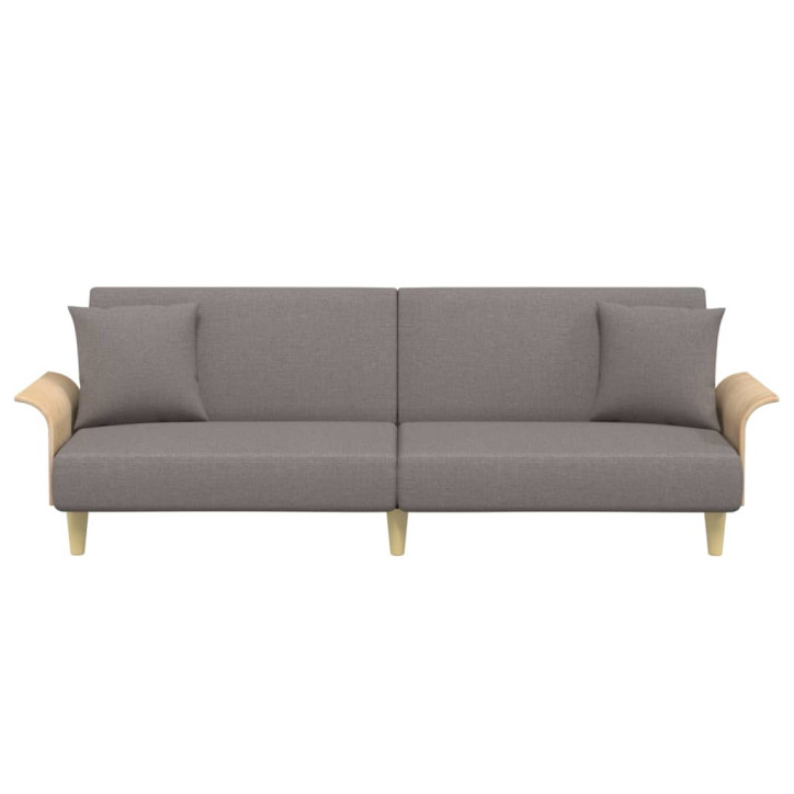 Sofa-lova su porankiais, taupe spalvos, audinys