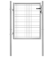 Sodo vartai, sidabrinės sp., 105x125cm, galvanizuotas plienas