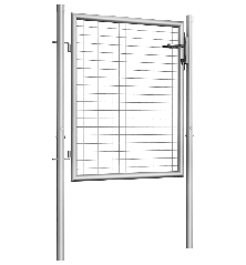 Sodo vartai, sidabrinės sp., 105x125cm, galvanizuotas plienas