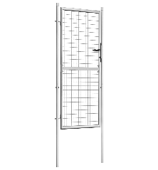 Sodo vartai, sidabrinės sp., 105x225cm, galvanizuotas plienas