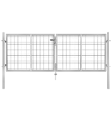 Sodo vartai, sidabrinės sp., 306x125cm, galvanizuotas plienas