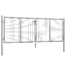 Sodo vartai, sidabrinės sp., 306x125cm, galvanizuotas plienas