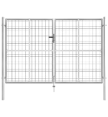 Sodo vartai, sidabrinės sp., 306x200cm, galvanizuotas plienas