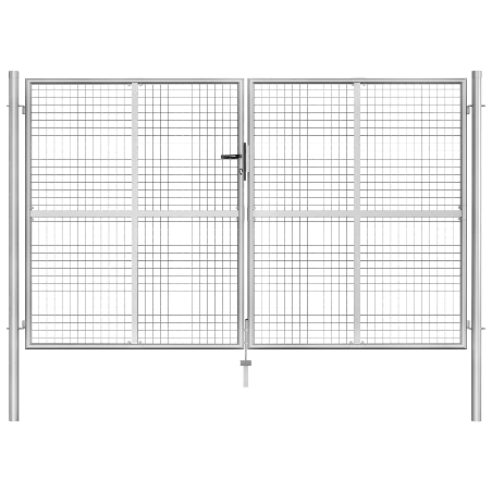 Sodo vartai, sidabrinės sp., 306x200cm, galvanizuotas plienas