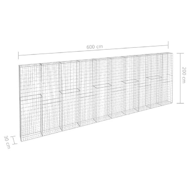 Gabiono siena su dang., 600x30x200cm, galvanizuotas plienas