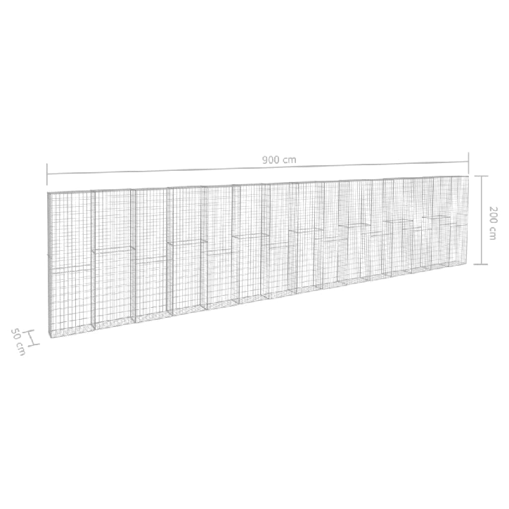 Gabiono siena su dang., galvanizuotas plienas, 900x50x200cm