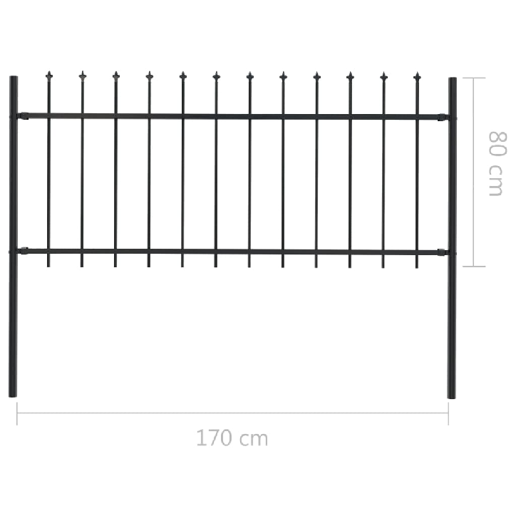 Sodo tvora su iečių viršugal., juoda, 1,7x0,8m, plienas