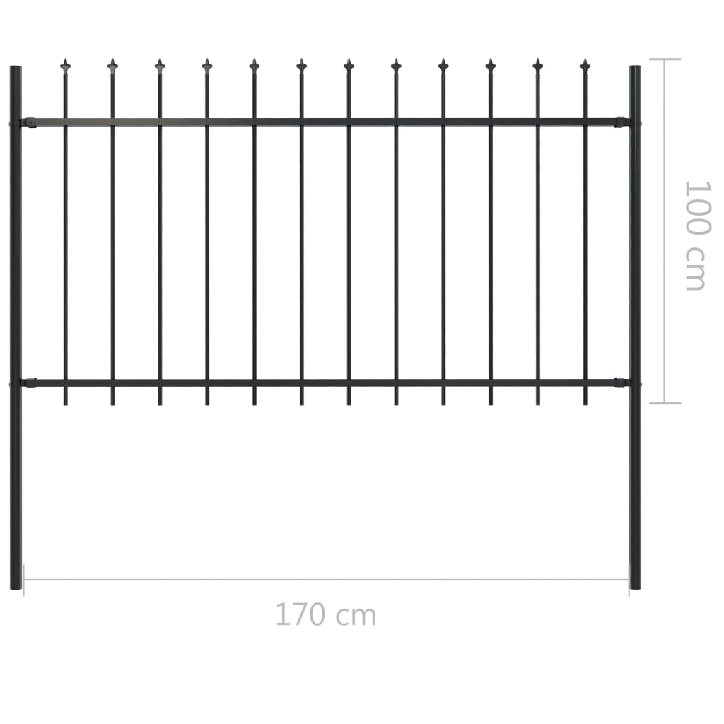 Sodo tvora su iečių viršugal., juoda, 1,7x1m, plienas