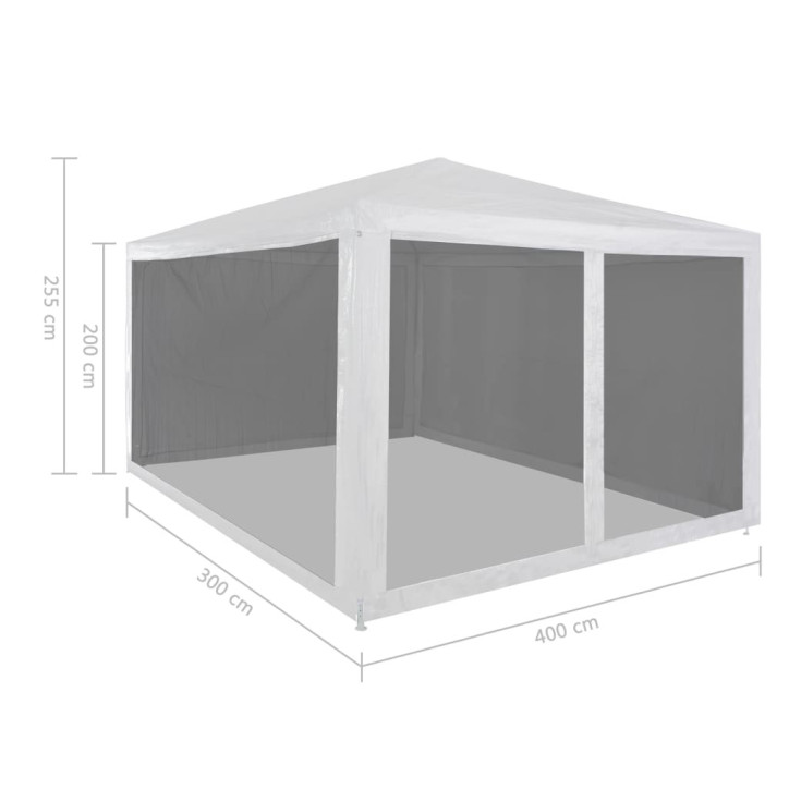 Proginė palapinė su 4 tinklinėmis šoninėmis sienelėmis, 4x3m