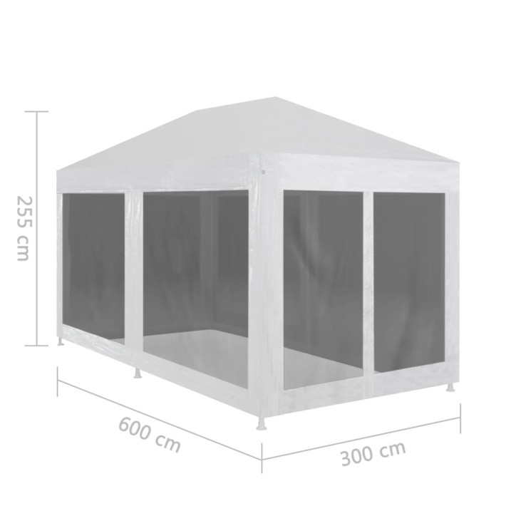 Proginė palapinė su 6 tinklinėmis šoninėmis sienelėmis, 6x3m