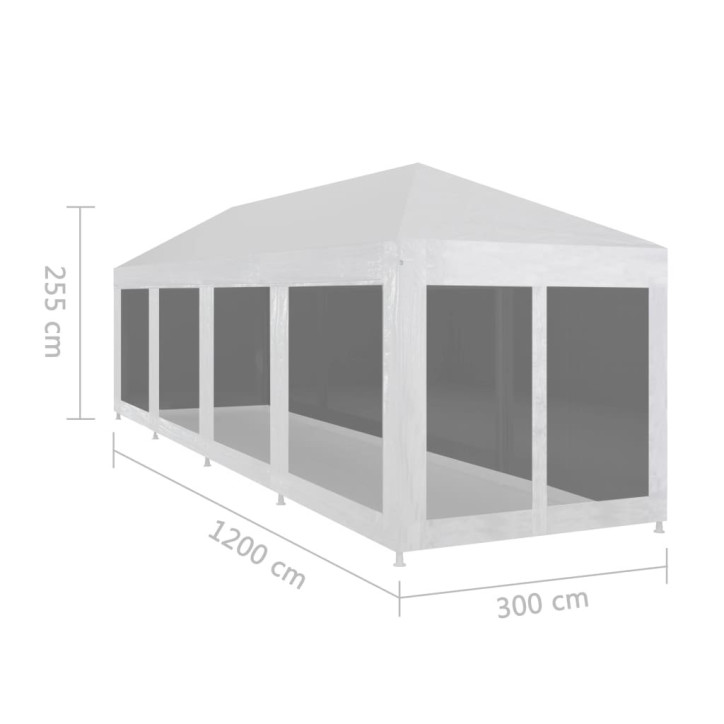 Proginė palapinė su 10 tinklinių šoninių sienelių, 12x3m