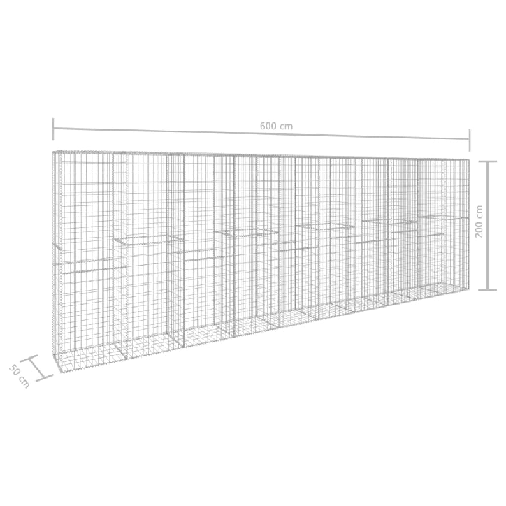 Gabiono siena su dang., 600x50x200cm, galvanizuotas plienas