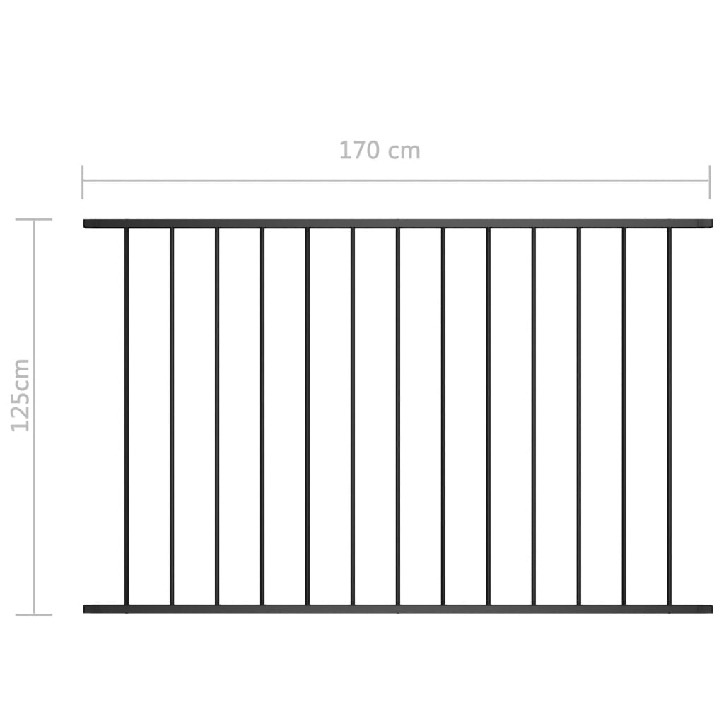 Tvoros plokštė, juodos spalvos, 1,7x1,25m, plienas