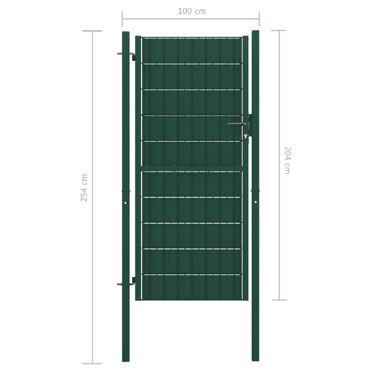 Vartai, žalios spalvos, PVC ir plienas, 100x204cm