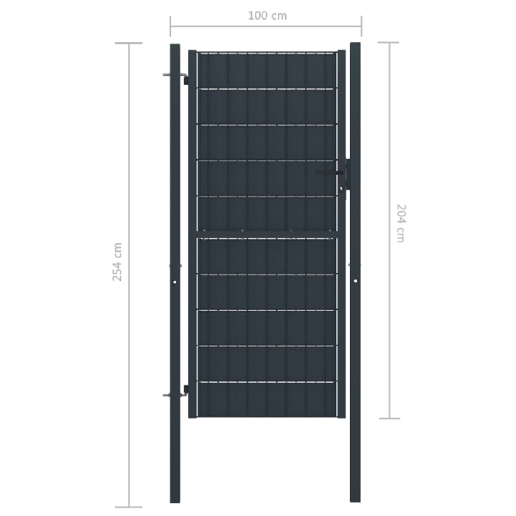 Vartai, antracito spalvos, PVC ir plienas, 100x204cm