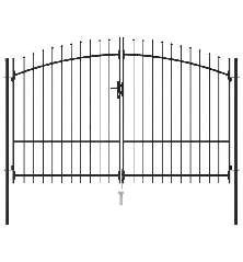 Vartai su smailiais viršugaliais, juodi, 3x2m, plienas