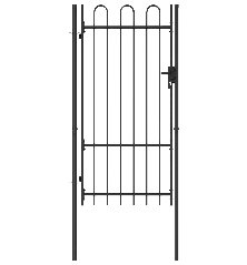 Varteliai su apvaliais viršugaliais, juodi, 1x1,75m, plienas