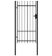 Varteliai su smailiais viršugaliais, juodi, 1x1,75m, plienas