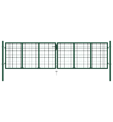 Tinkliniai sodo vartai, žalios spalvos, 400x75cm, plienas