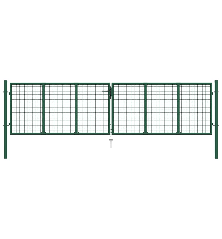Tinkliniai sodo vartai, žalios spalvos, 400x100cm, plienas