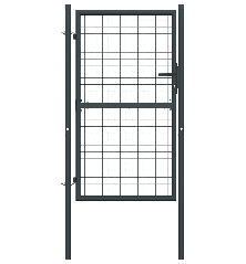 Tinkliniai sodo vartai, pilki, 100x200cm, galvanizuotas plienas