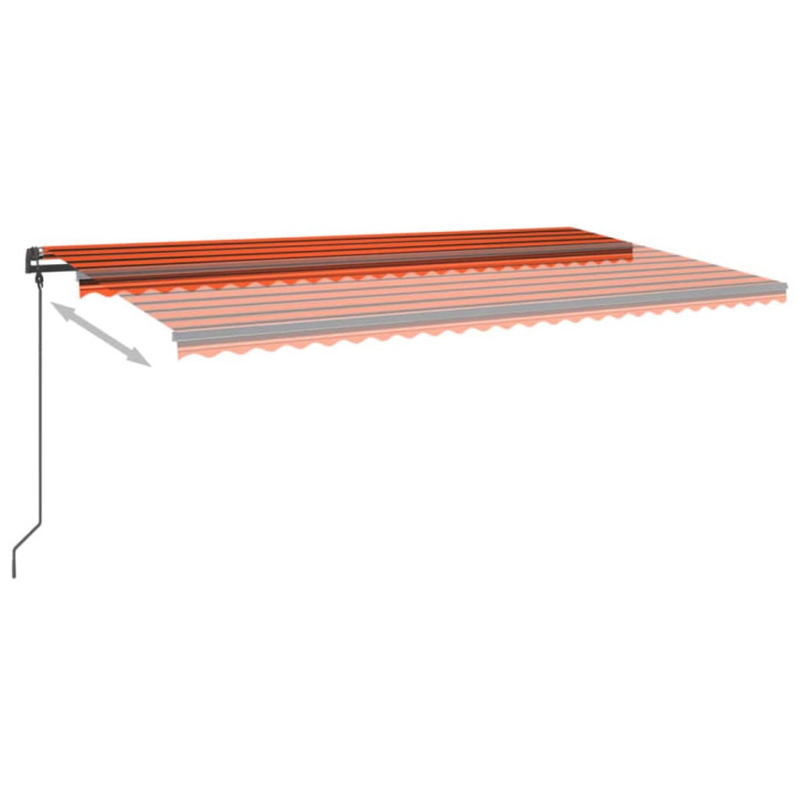 Automatinė markizė su LED/vėjo jutikliu, oranžinė/ruda, 6x3m